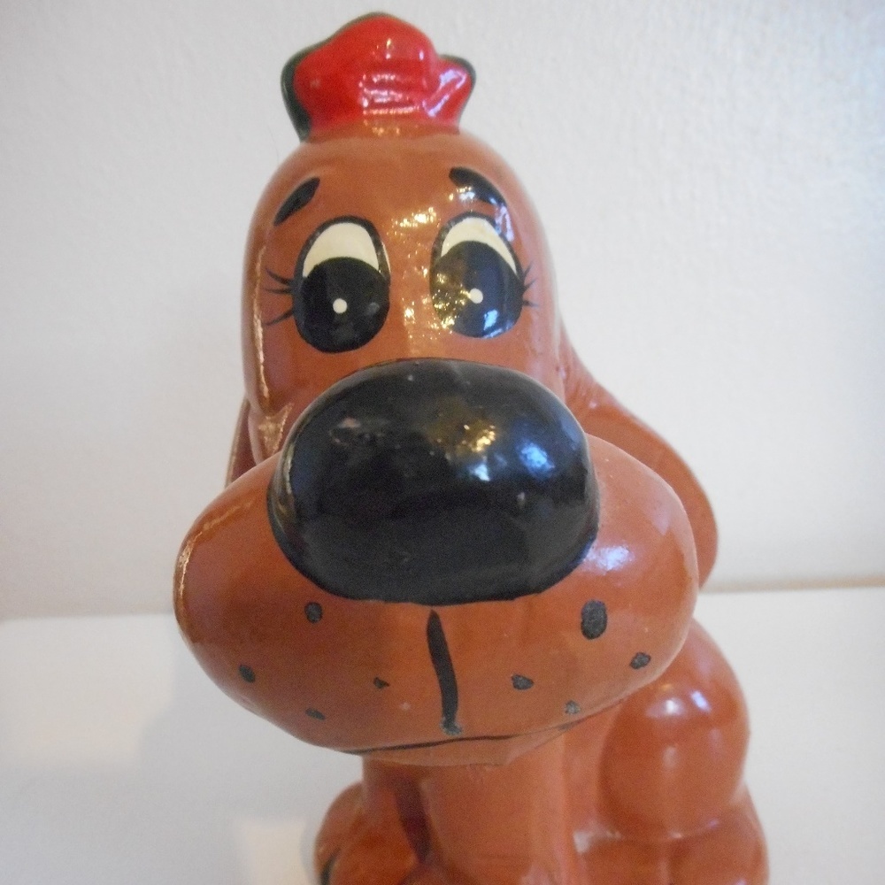 Vintage Chalkware or ceramic Dog Bank Carnivalware